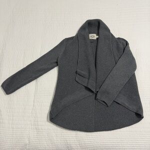 UGG | Gray Angled Knit Shawl Collar Cardigan| Small